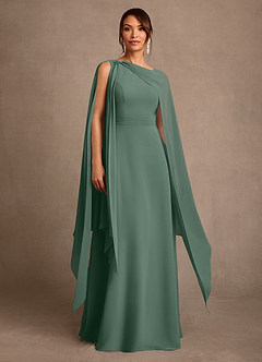 Azazie Liddie Mother of the Bride Dresses Eucalyptus A-Line Pleated Chiffon Dress image1