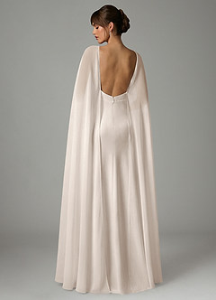 Azazie Stefania Bridesmaid Dresses White Alabaster A-Line Stretch Satin Dress image4