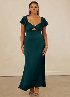 Christian Siriano Bridal for Azazie 1005 Robes de demoiselle d'honneur Robe Fourreau en Satin extensible Encolure en Forme de Cœur Vert Pin image12