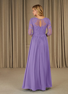 Azazie Mirielle Kleider für die Brautmutter A-Linie Schaufel Spitze Chiffon Kleid Tahiti image2