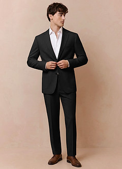 front Owen Black Lightweight Tailored Suit Jacket