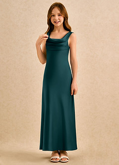 Azazie Raspberry Girls Formal Flower Girl Klänningar Klä A-Line i Stretch Satin Plisserad image5