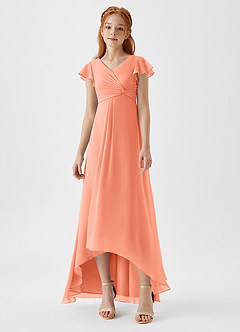 Azazie Breanne Junior Sunset A-Line Chiffon Dress image4