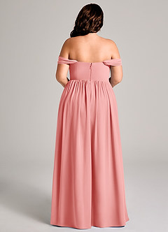 Azazie Calianna Bridesmaid Dresses Coral A-Line Off the Shoulder Chiffon Convertible Dress image15