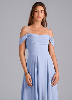 Azazie Almina Bridesmaid Dresses Ice A-Line Off the Shoulder Chiffon Convertible Dress image5