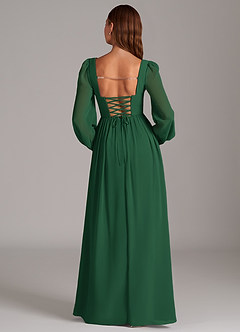 Azazie Maree Bridesmaid Dresses Dark Green A-Line Corset Chiffon Dress image6
