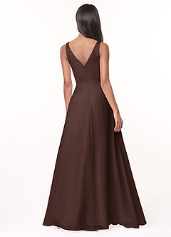 Azazie Nala Bridesmaid Dresses Ganache A-Line Pleated Chiffon Dress image2