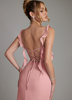Azazie Jessamine Bridesmaid Dresses Dusty Rose Mermaid Corset Chiffon Dress image2