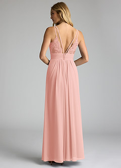 Azazie Maren Allure Bridesmaid Dresses Rosette A-Line V-Neck Lace Chiffon Dress image5