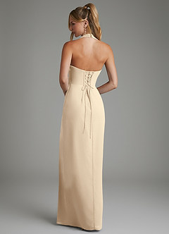 Azazie Tina Bridesmaid Dresses Champagne Mermaid Corset Chiffon Dress image6