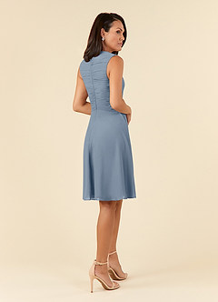 Azazie Theron Mother of the Bride Dresses Twilight A-Line V-Neck Pleated Chiffon Dress image4