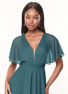 Azazie Tinsley Bridesmaid Dresses Bermuda A-Line Pleated Mesh Dress image5