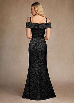 Azazie Canton vestidos de madre de la novia Vestido de Negro de Devorado Floral de Sirena con Vestidos sin tirantes image4