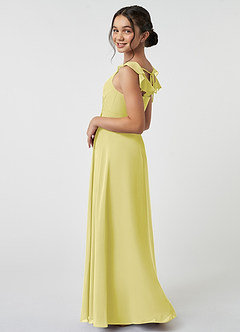 Azazie Amada Junior Agave A-Line Ruched Chiffon Dress image4