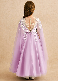 Azazie Dandelion Flower Girl Dresses Candy Pink Ball-Gown Lace Dress image2