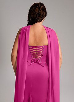 Azazie Sorrel Jurken voor bruidsmeisjes Converteerbaar Jurk van Stretch Satijn met Zeemeermin Strapless Fuchsia image5