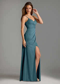 Azazie Maci Bridesmaid Dresses Bermuda Sheath Pleated Mesh Dress image4