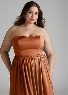 Azazie Morana Final Sale Amethyst A-Line Off the Shoulder Stretch Satin Convertible Dress image19