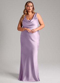 Azazie Rylina Abiti da Damigella Abito Sirena in Raso Elasticizzato Lilla Glassato image9