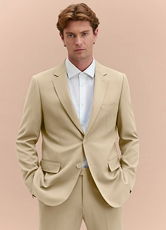 front James Champagne Structured Stretch Suit Jacket