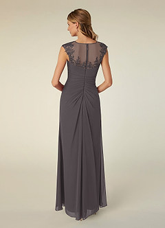 Azazie Libby Mother of the Bride Dresses Steel Grey A-Line Scoop Sequins Chiffon Dress image2