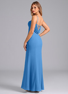 Azazie Wynni Abiti da Damigella Abito Sirena in Chiffon Corsetto Blue Jay image5