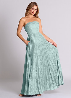 Azazie Mariana Bridesmaid Dresses Mist A-Line Strapless Floral Burnout Convertible Dress image3