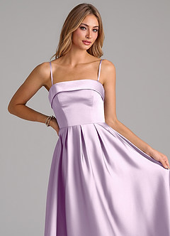 Azazie Lucienne Bridesmaid Dresses Frosted Lilac A-Line Strapless Stretch Satin Convertible Dress image2