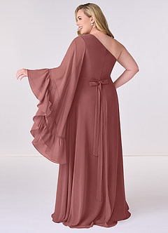 Barbie ♥ Azazie Bridesmaid Dresses Amethyst A-Line Long Sleeve Chiffon Dress image8
