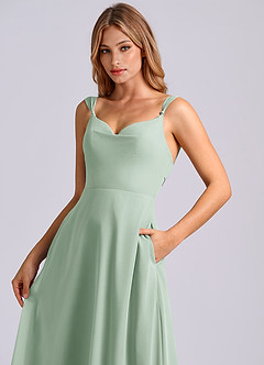 Azazie Beatrice Bridesmaid Dresses Agave A-Line Sweetheart Neckline Chiffon Dress image6