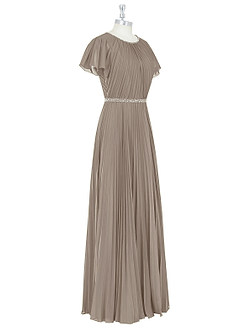 Azazie Kara Modest Bridesmaid Dresses A-Line Pleated Chiffon Floor-Length Dress image9