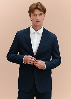 front William Navy Blue Comfort Blend  Suit Jacket