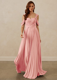 Christian Siriano Bridal for Azazie 1013 Brautjungfernkleider A-Linie Schulterfrei Chiffon Kleid Rosettenrosa image9