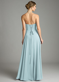 Azazie Ayla Abiti da Damigella Abito A-Line in Chiffon Scollo a Cuore Nebbia image2