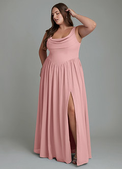 Azazie Novi Bridesmaid Dresses Dusty Rose A-Line Pleated Chiffon Dress image9