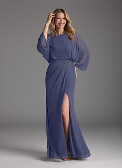 Azazie Ysabella Mother of the Bride Dresses Stormy Mermaid Pleated Mesh Dress image2