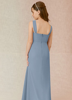 Azazie Denice Junior Dusty Blue A-Line Chiffon Dress image7