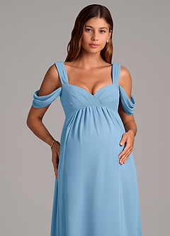 Azazie Rhea Maternity Bridesmaid Dresses A-Line Pleated Chiffon Floor-Length Dress image7