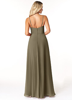 Azazie Moira Bridesmaid Dresses Willow Green A-Line Scoop Chiffon Dress image2