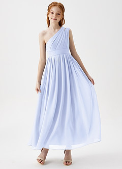 Azazie Anissa Junior Abito A-Line in Chiffon Plissettato Lavanda image1