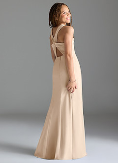 Azazie Rue Junior White Alabaster Mermaid Side Slit Chiffon Dress image5