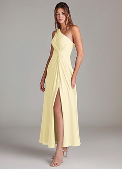 Azazie Brooke Šaty pro družičky A-Line Jedno rameno Šifón Délka po kotníky Šaty image3