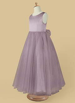 Azazie Muni Flower Girl Dresses Dusk A-Line Bow Tulle Dress image4