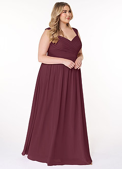 Azazie Raine Final Sale Matcha A-Line Sweetheart Ruched Chiffon Dress image10