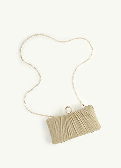 front Ruched Sparkling Clutch Bag