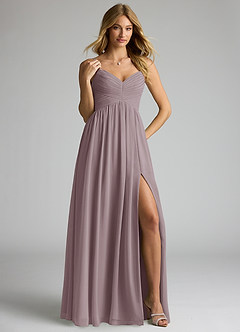 Azazie Alia Bridesmaid Dresses Dusk A-Line Pleated Chiffon Dress image4