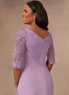 Azazie Dionysus Mother of the Bride Dresses Wisteria A-Line Boatneck Lace Chiffon Dress image5
