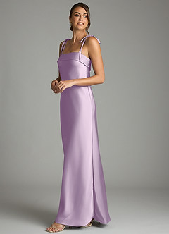 Azazie Ellia Robes de demoiselle d'honneur Robe Fourreau en Satin extensible Arc Frostiges Flieder image4