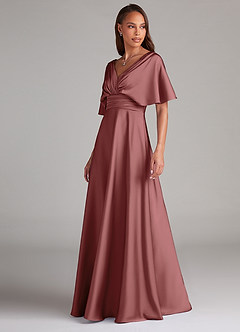 Azazie Pamela Brautjungfernkleider A-Linie Plissee Stretch-Satin Kleid Amethyst image4