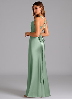 Azazie Hati Bridesmaid Dresses Agave Mermaid Stretch Satin Dress image6
